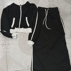 SHEIN Black and White Two-Piece Set